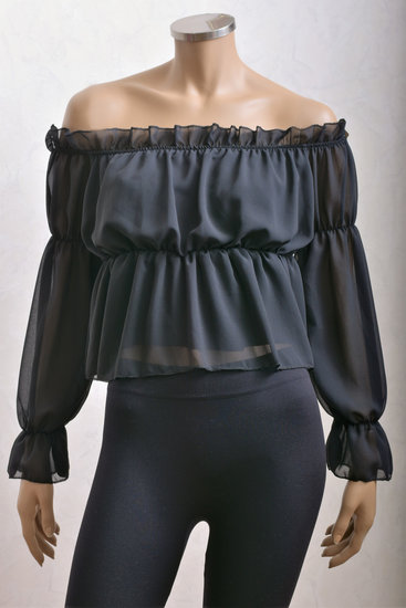 Zwarte off shoulder top