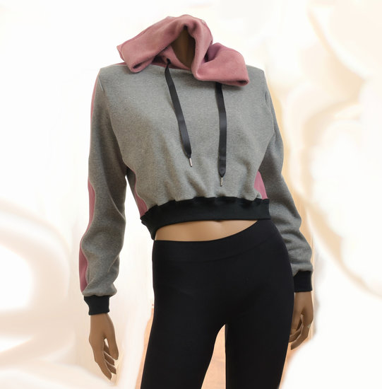 Leuke grijze/roze  hoodie