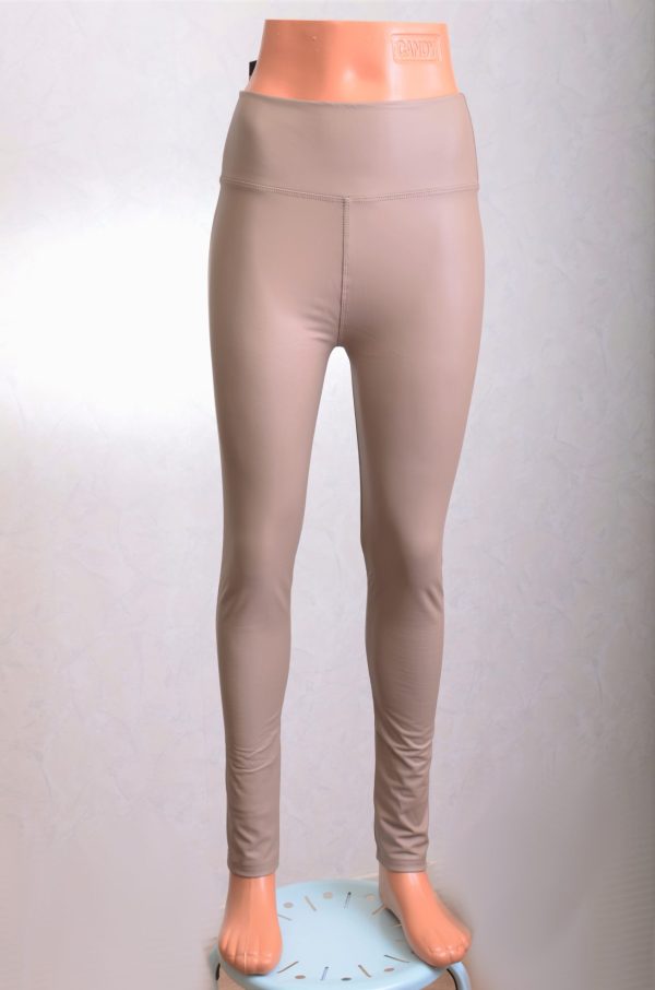 Beige leather look legging 2048