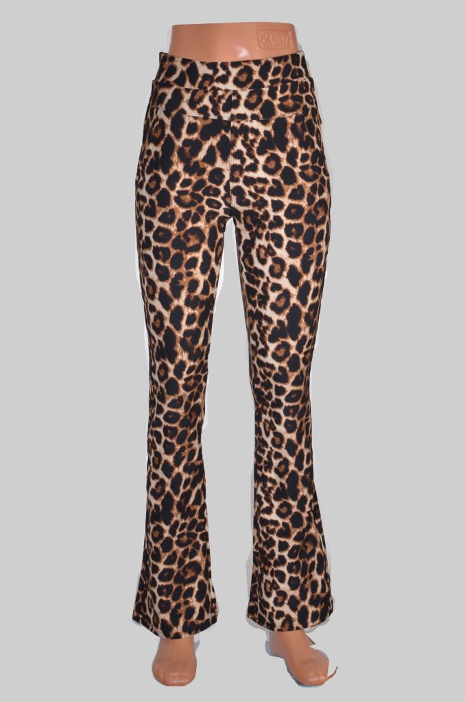 Bruine leopard flared broeklegging BL227-2