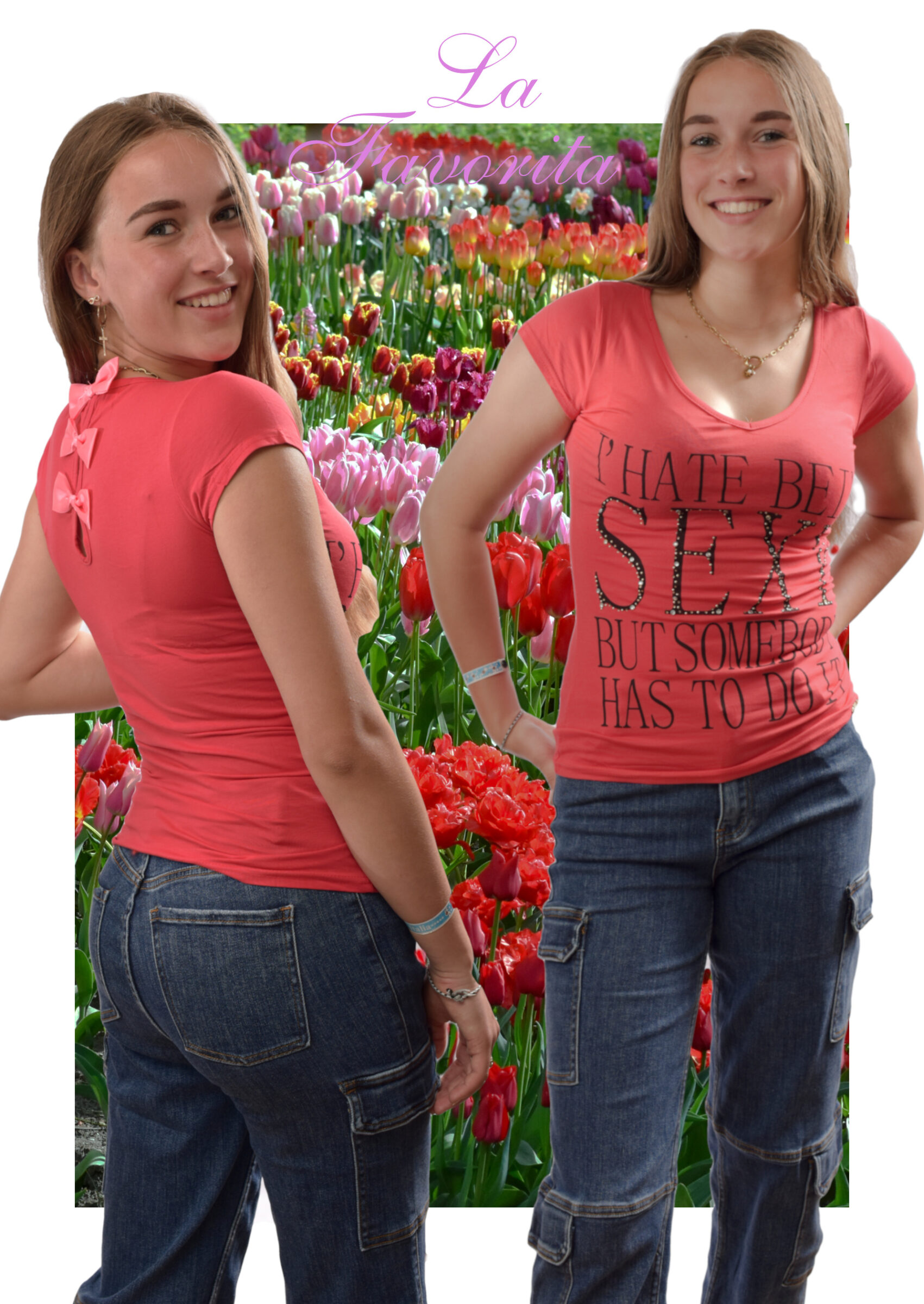 Rood t-shirt met tekst