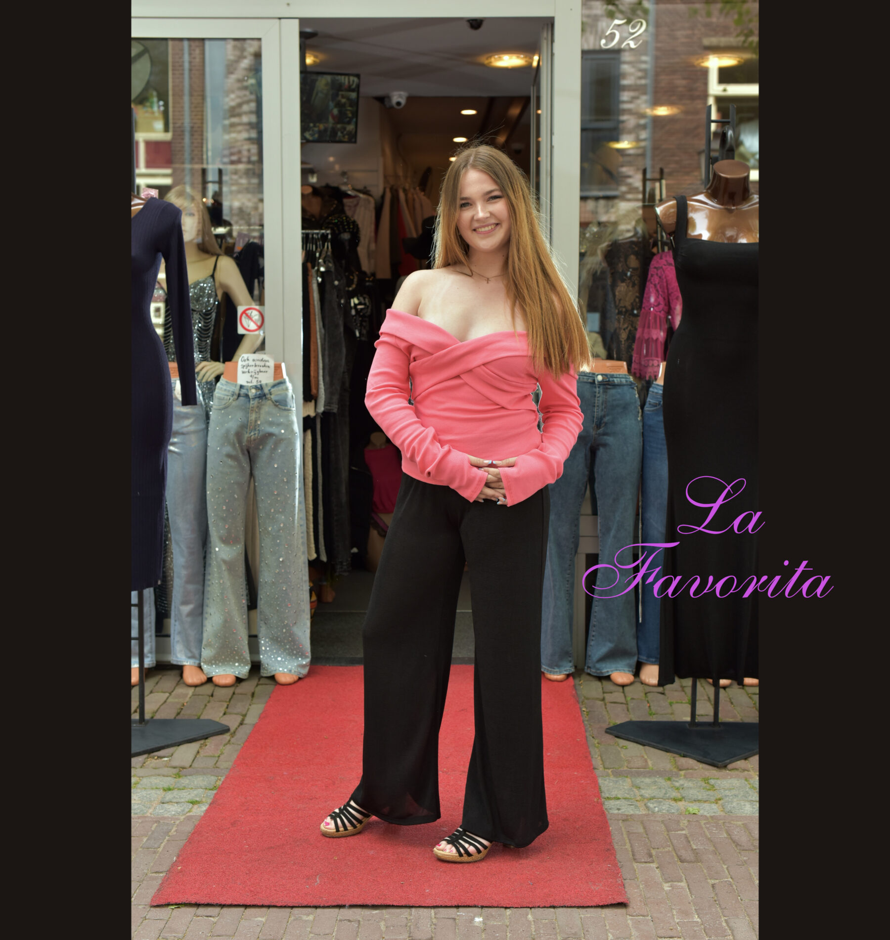 Roze offshoulder trui